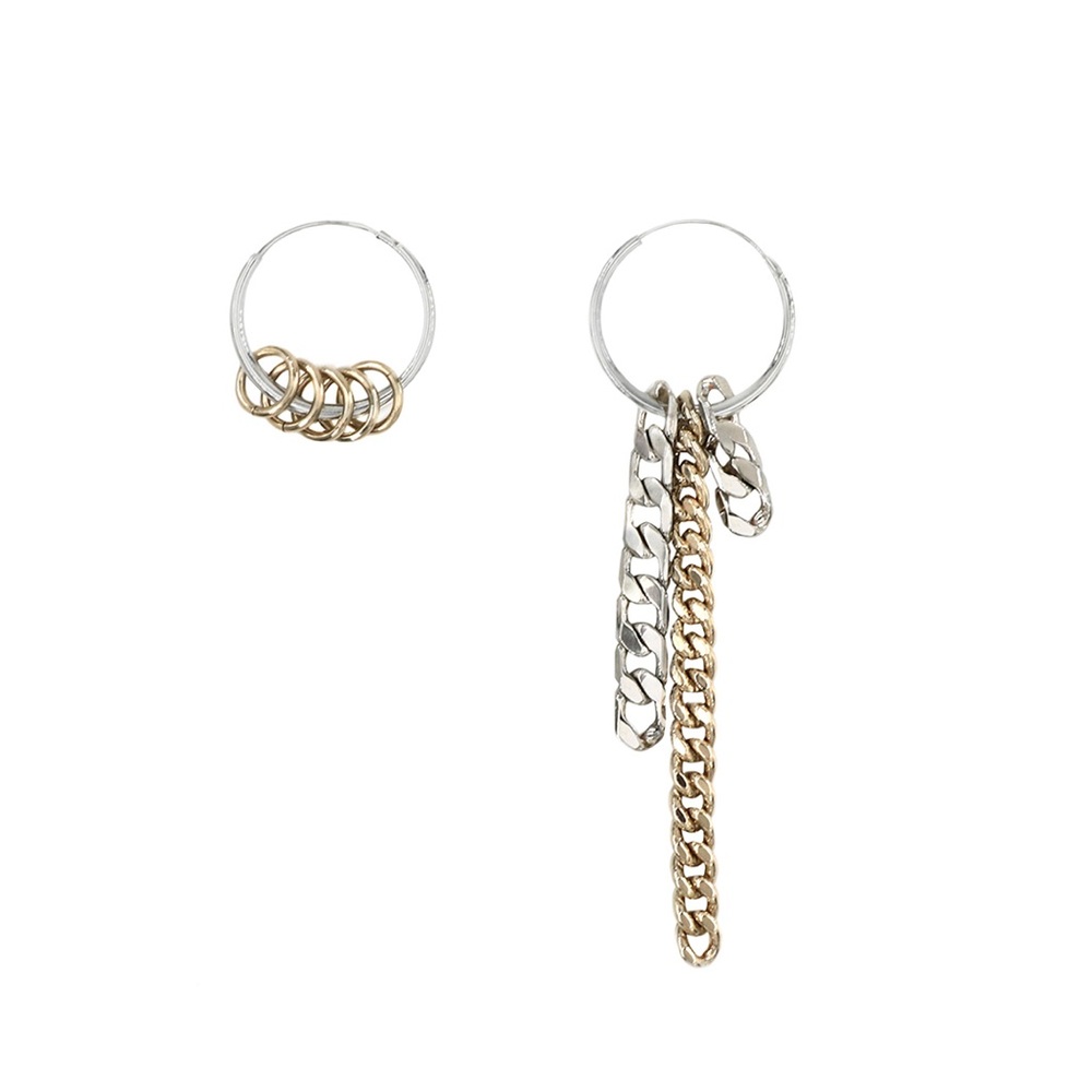 Justine Clenquet Silver & Gold Jane Hoop Earrings